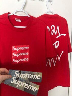 ASSPIZZA Supreme Triple Box Logo Tee Red Large 2021 Drop